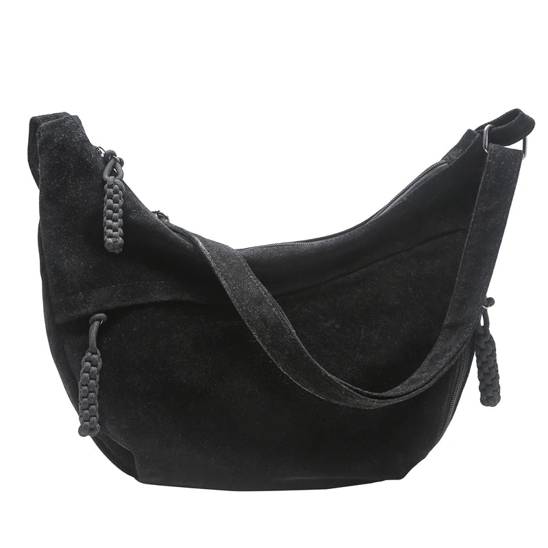 Slouchy suede shoulder bag