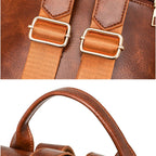 Leather flap satchel