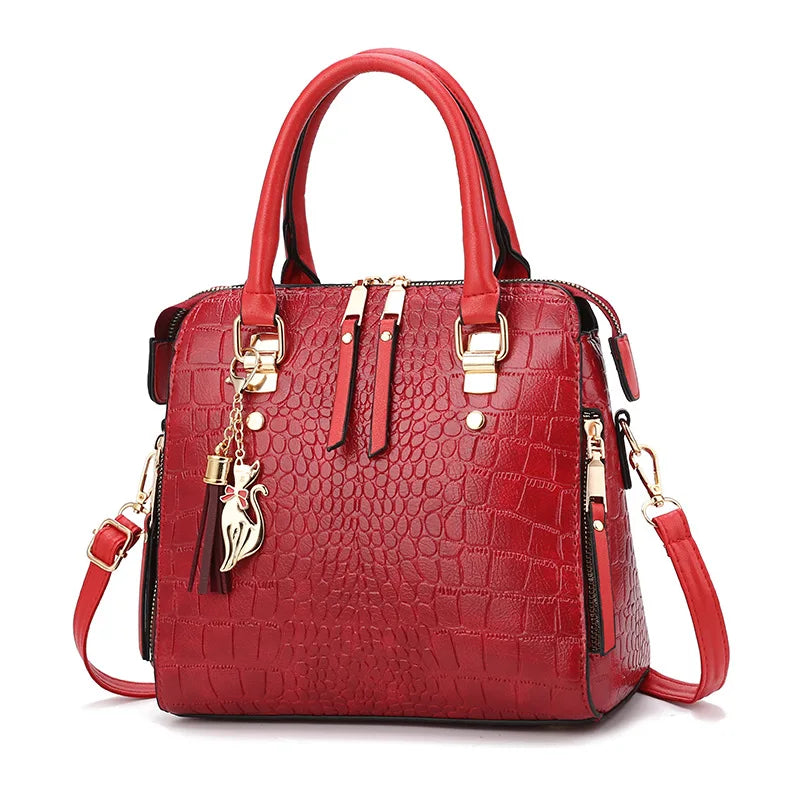 Top-handle leather handbag