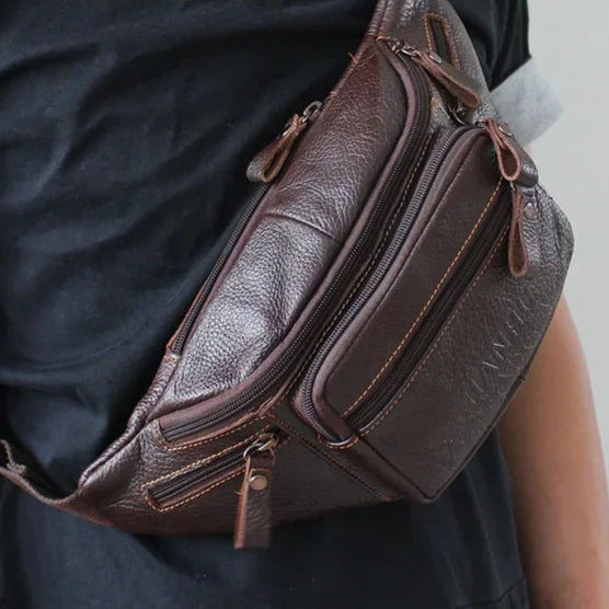 Leather crossbody bum bag