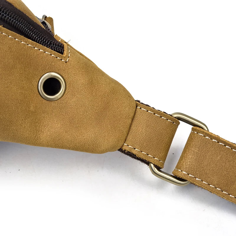 Classic leather bum bag for men