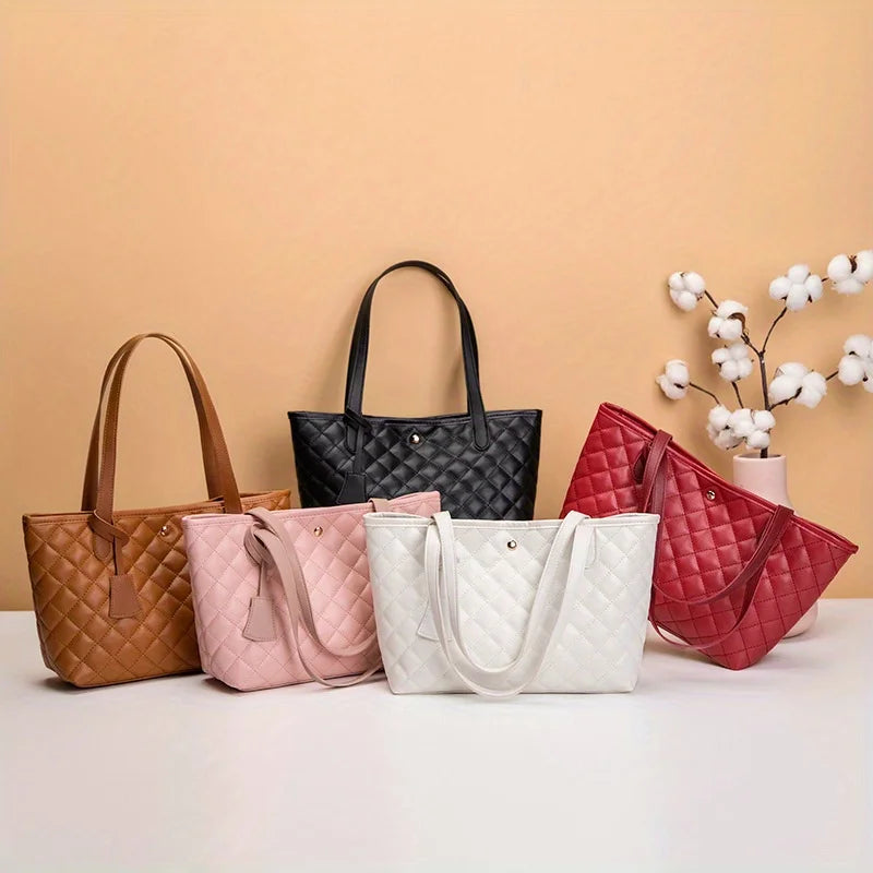 Quilted leather tote bag
