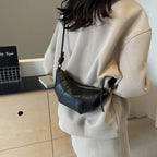 Crescent leather hobo bag