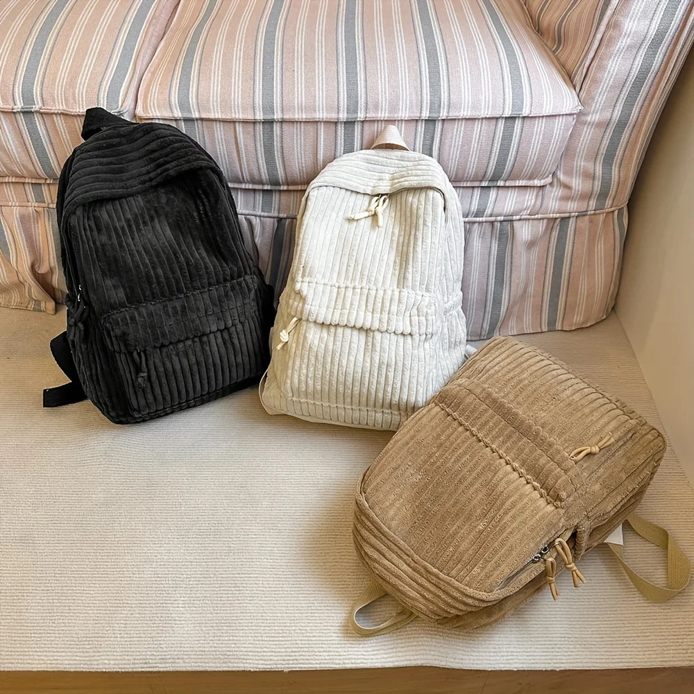Versatile corduroy backpack