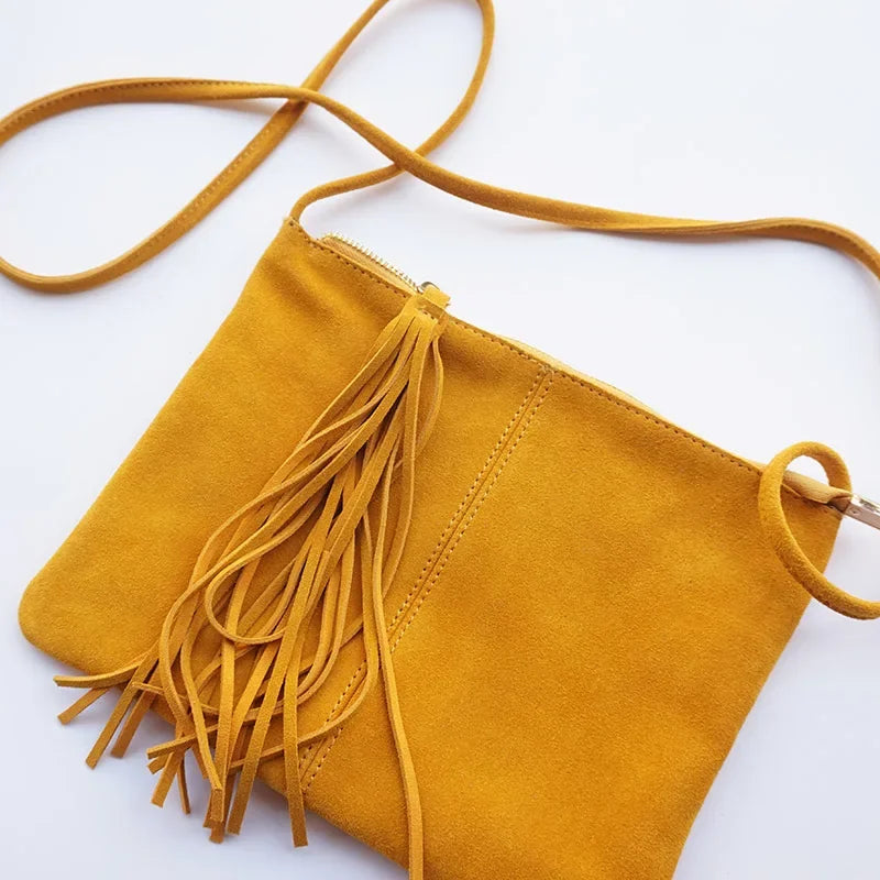 Colorful suede purse