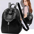 Elegant women’s leather backpack