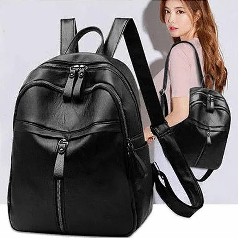 Elegant women’s leather backpack