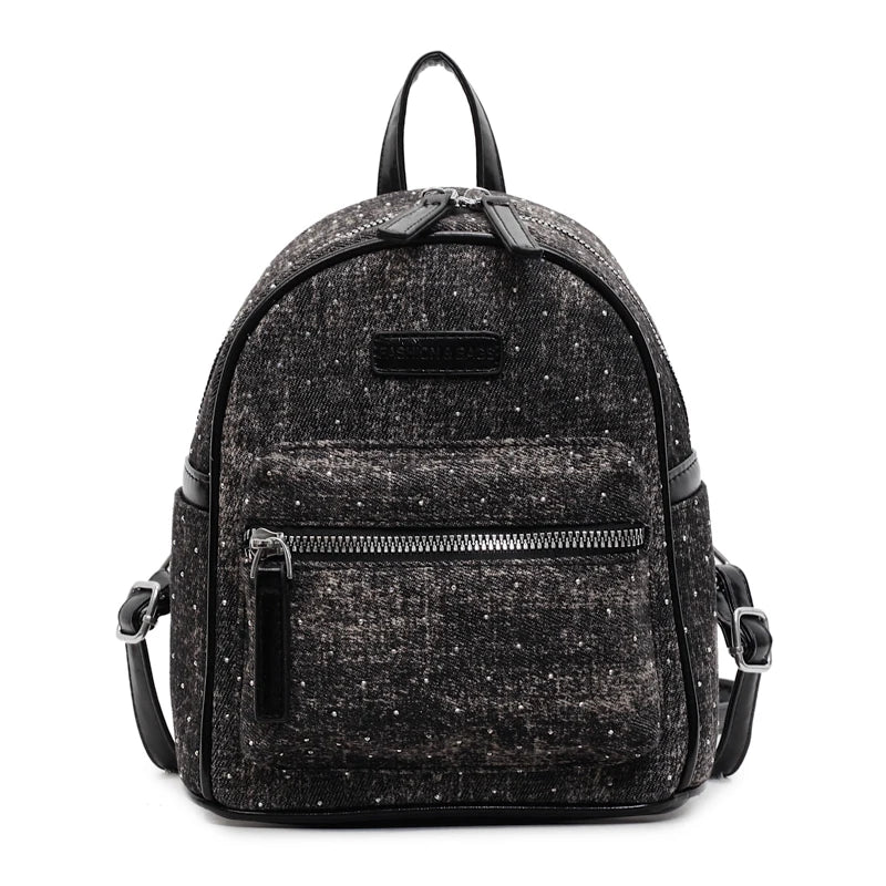 Women's small denim backpack