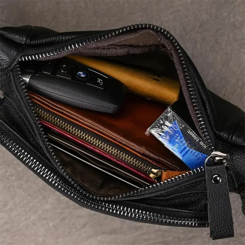 Minimalist leather waist bag