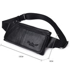 Wide-strap leather bum bag