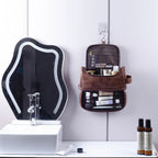 Classic leather toiletry bag for men