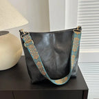 Boho leather tote bag