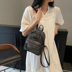 Women's small denim backpack