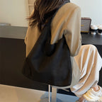 Chic suede slouch shoulder bag