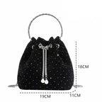 Corduroy handbag with chain strap