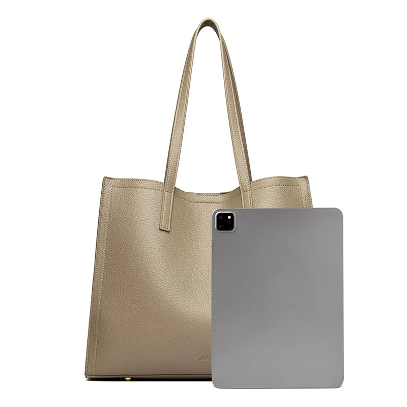 Casual leather tote bag for women