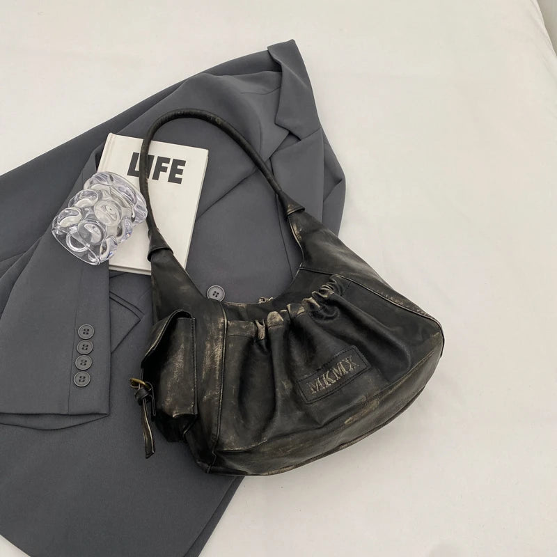 Vintage leather hobo bag