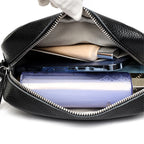 Textured leather crossbody bag