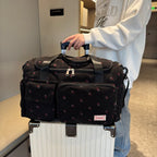 Corduroy travel toiletry bag with shoulder strap