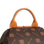 Designer-style leather knapsack