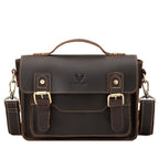 Large leather satchel shoulder bag