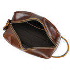 Leather grooming travel bag