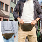 Structured leather waist bag