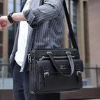 Classic leather briefcase for men