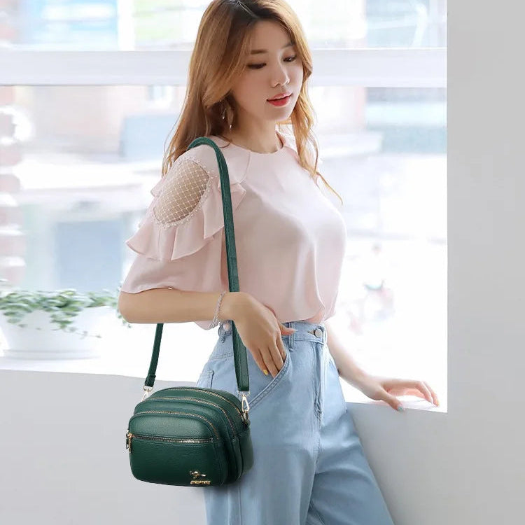 Retro leather shoulder purse
