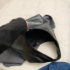 Women large leather hobo bag