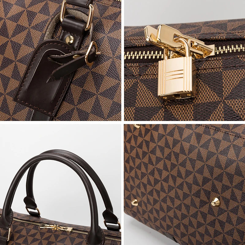 Classic leather weekender duffle bag