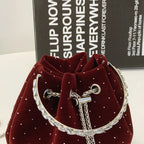Corduroy handbag with chain strap