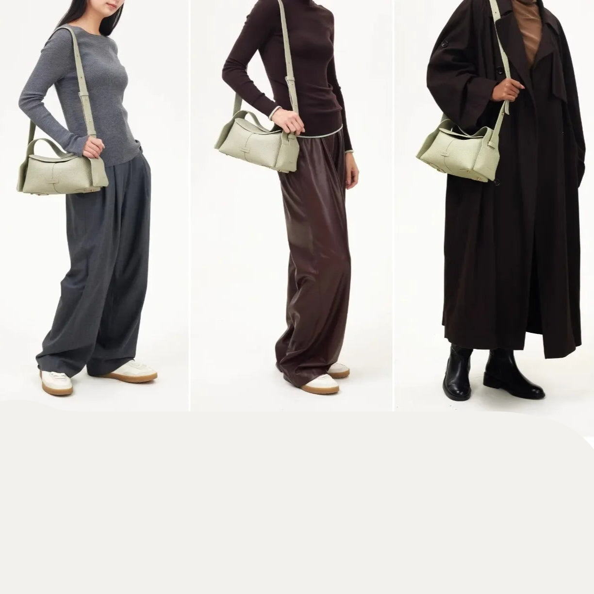 Trendy leather shoulder bag