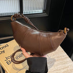 Crescent leather hobo bag