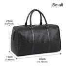Business leather weekender duffle bag
