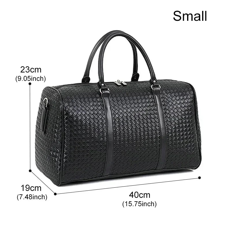 Business leather weekender duffle bag