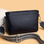 Sleek leather shoulder handbag