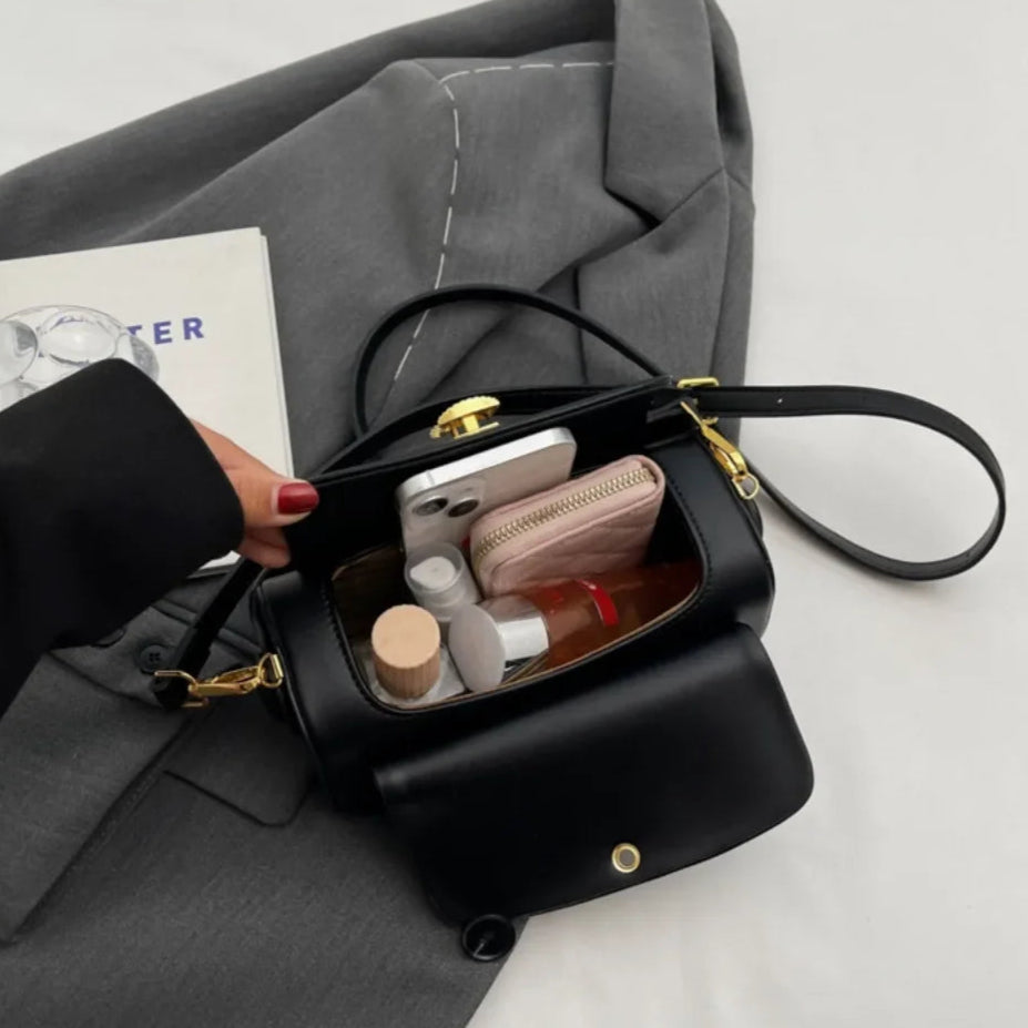 Fashion leather shoulder bag with top handle