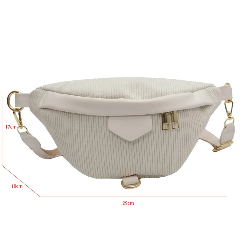 Adjustable corduroy bum bag