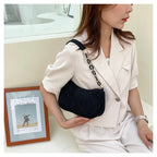 Corduroy handbag set with soft chain handle