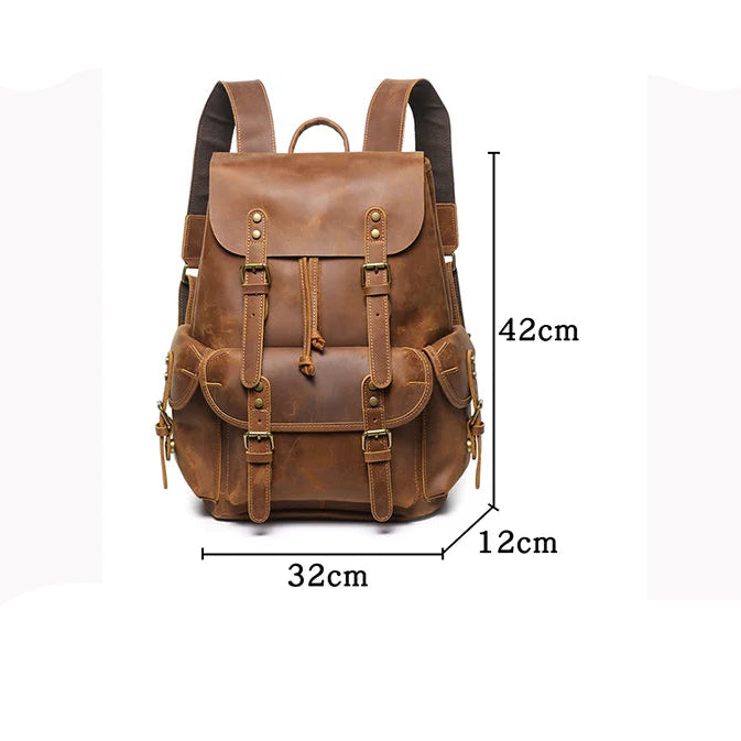 Vintage brown leather rucksack
