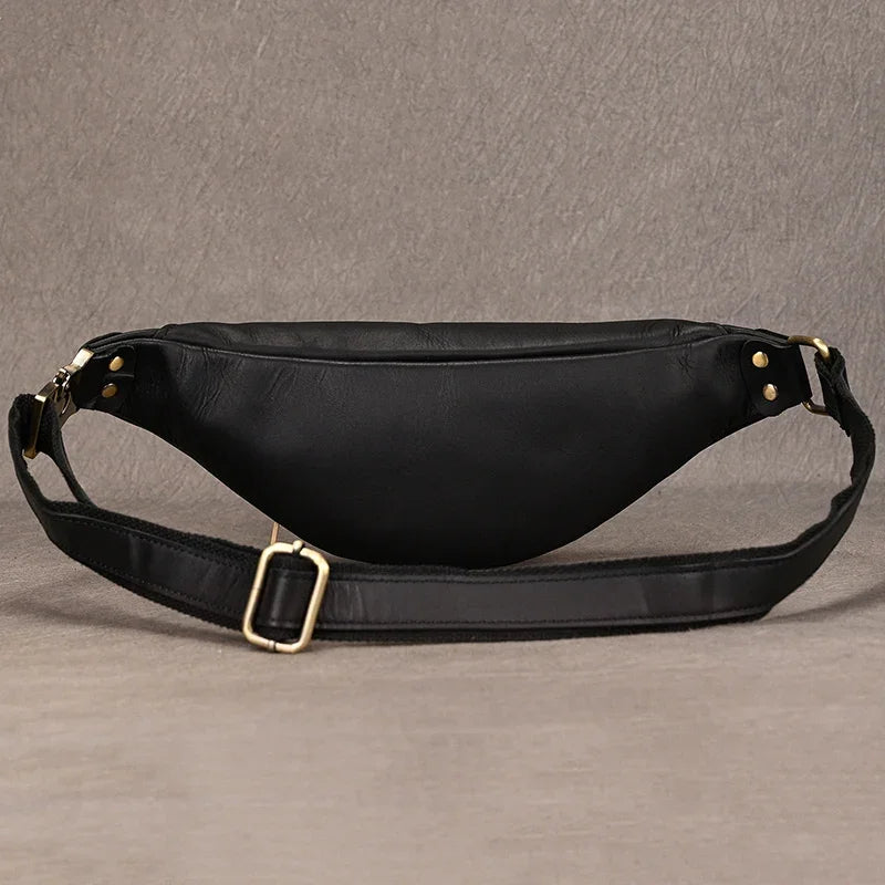 Retro leather belt bag