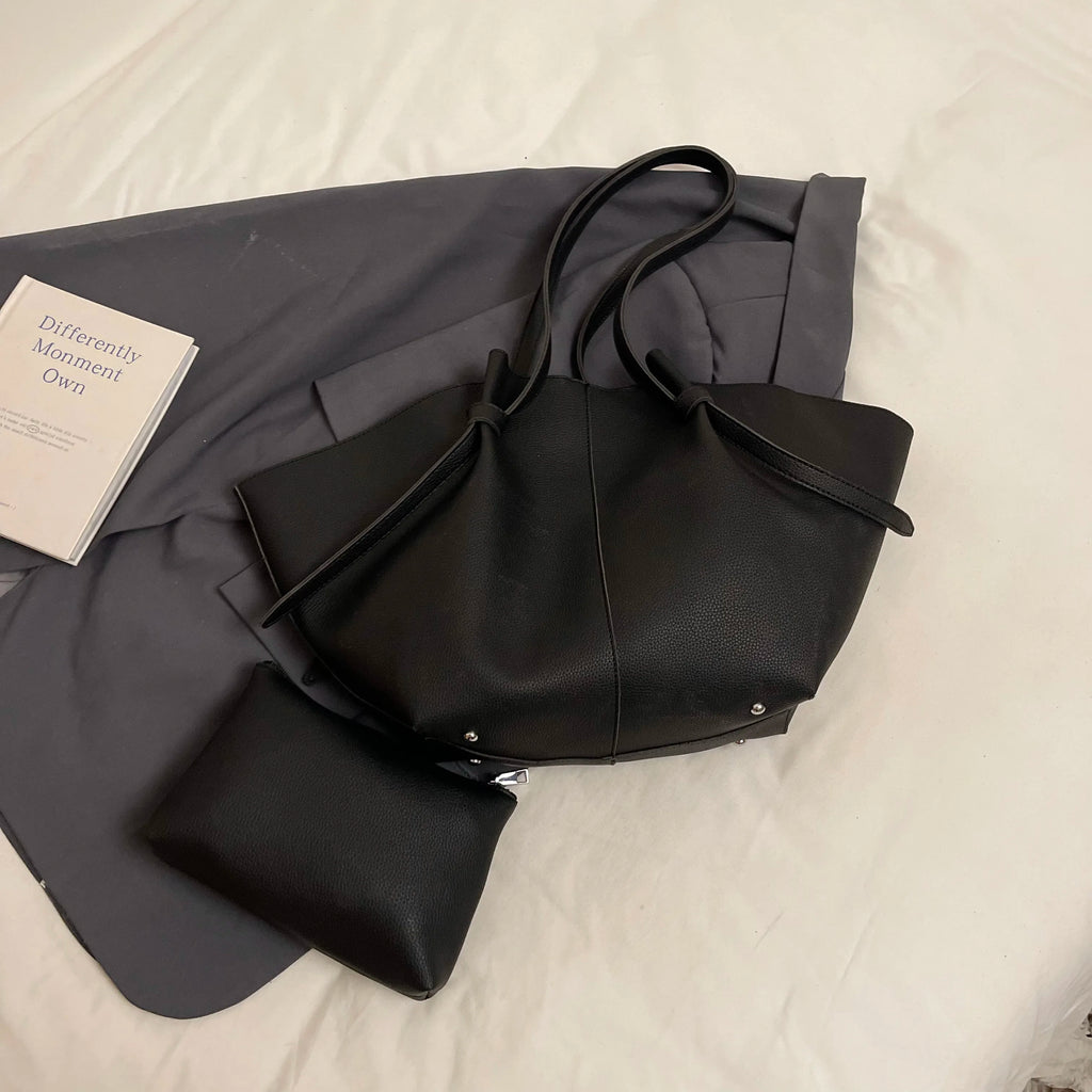 Modern leather tote bag
