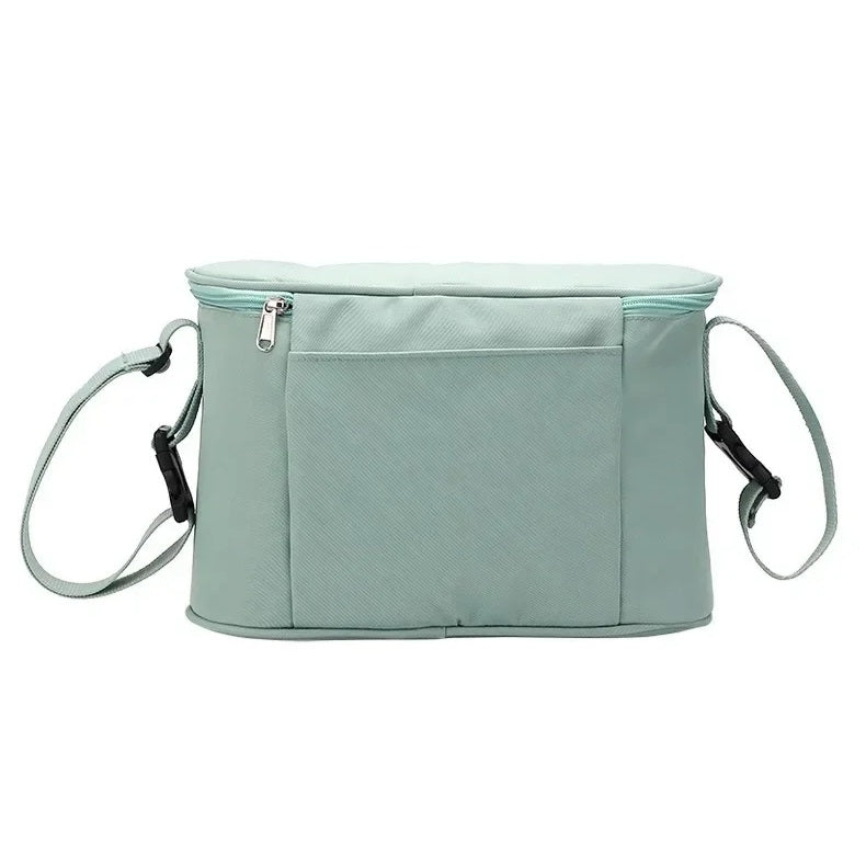Grey stroller diaper bag