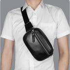 Zip-top leather belt bag