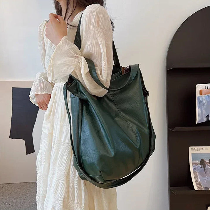 Chic oversized leather tote bag