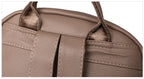 Smooth leather backpack with top handle