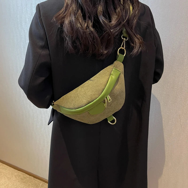 Adjustable corduroy bum bag