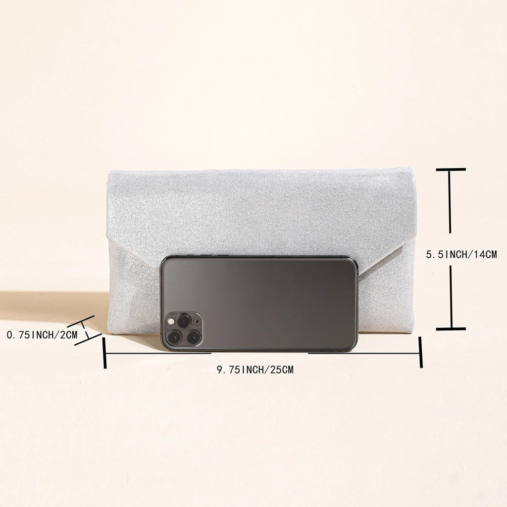 Corduroy envelope clutch bag with magnetic closure