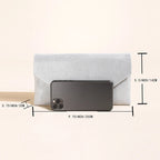 Corduroy envelope clutch bag with magnetic closure
